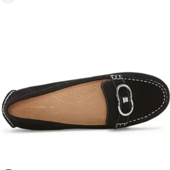 Liz Claiborne Shoes - Liz Claiborne Antonia Black Buckle Loafer Slip-on Shoes Flats Women's 9M 9
